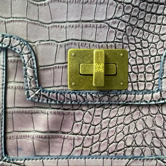 The Emily Bag Crocodile Print Purple Handbag Spring Summer - Picture 12 of 14